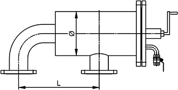 臥式手搖刷式過濾器結構示意圖