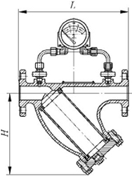 燃氣Y型過濾器結(jié)構(gòu)示意圖